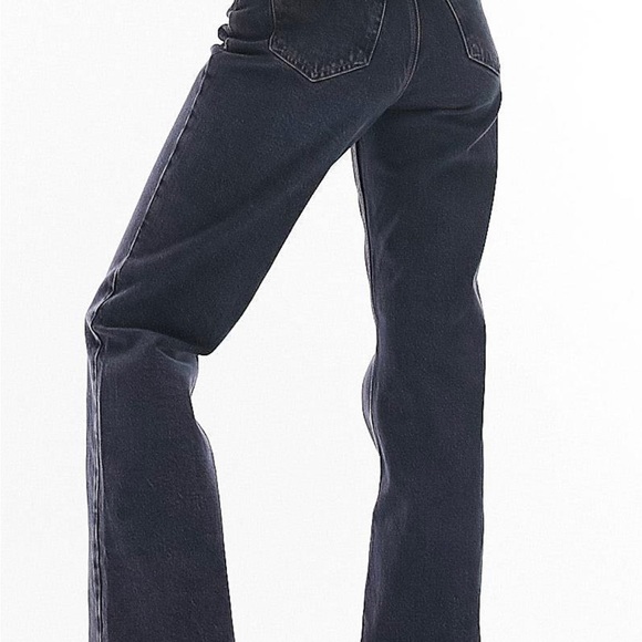 Topshop relaxed flare jeans in blue black - Picture 2 of 7